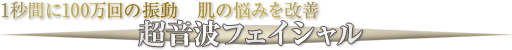 1秒間に100万回の振動　超音波フェイシャル